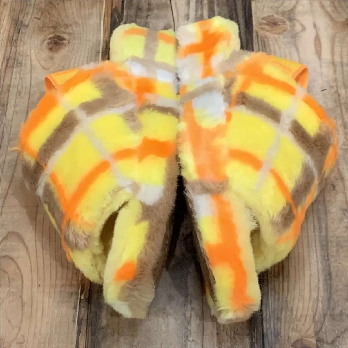 UGG shoes - FLUFF YEAH SLIDE PLAID PUNK - 1130879 - Yellow (UPC: 195719868468) 7