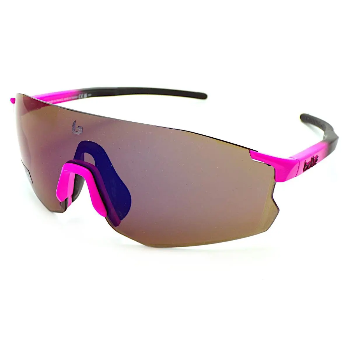 Bolle Icarus Sunglasses Pink Black Matte Brown Blue BS016002 - Frame: Pink, Lens: Blue