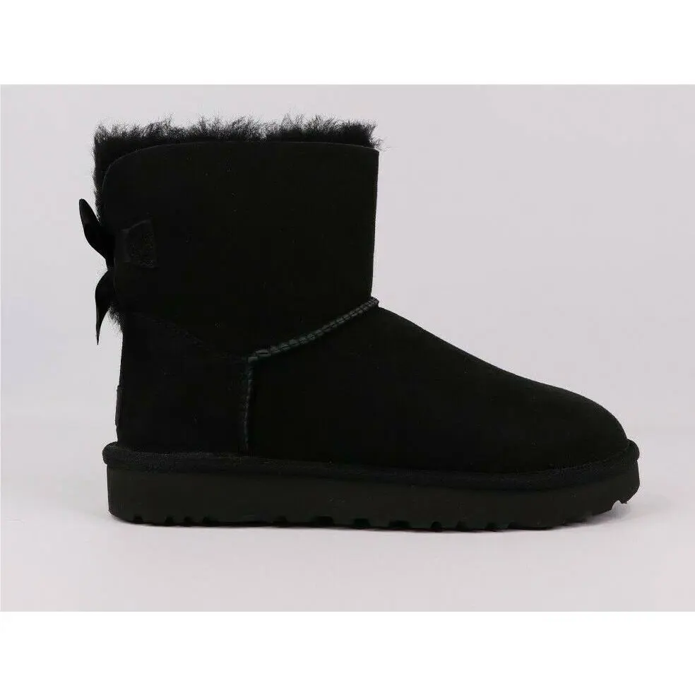 Ugg Brand 1016501 Mini Bailey Bow II Women`s Boots Shoes Black Size 6 M - Black