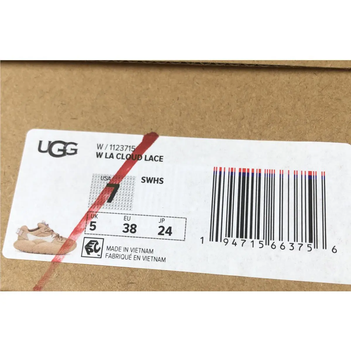 UGG shoes - UGG LA CLOUD - CLOUD - Sand / White Suede 4