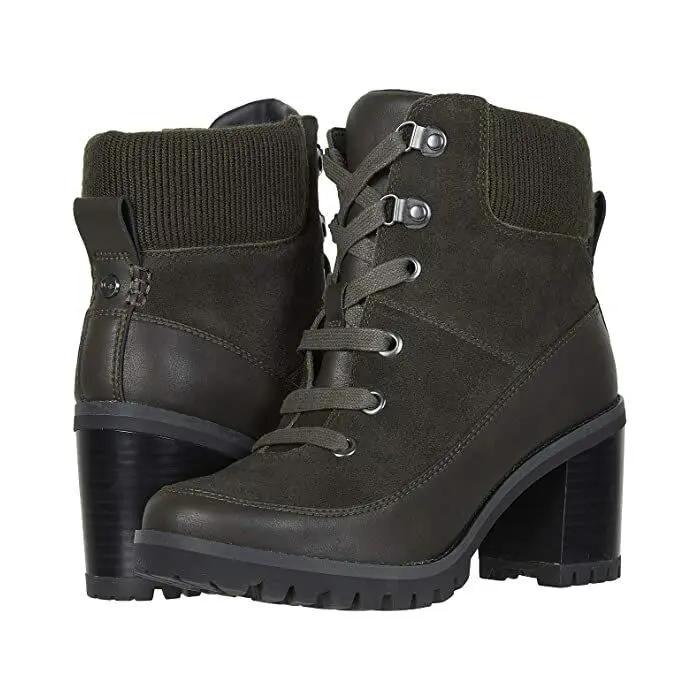 Ugg Redwood Ankle Lace up Boots Black/olive Women`s US Size 5 - Black/olive