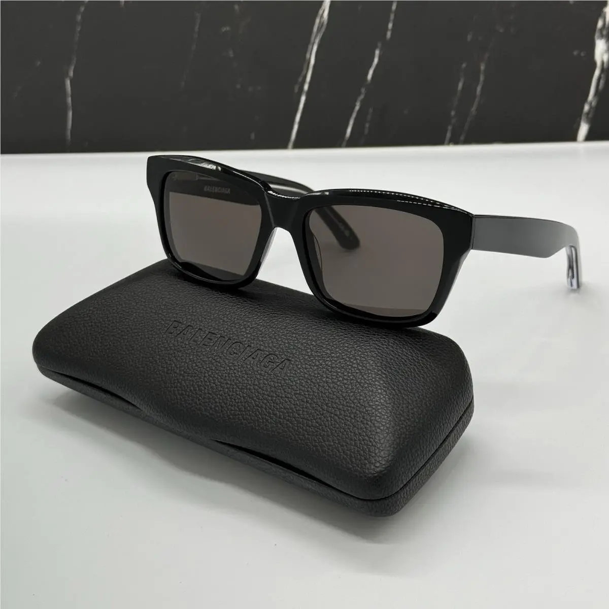 BB0346S 001 Balenciaga Black Square Women Sunglasses