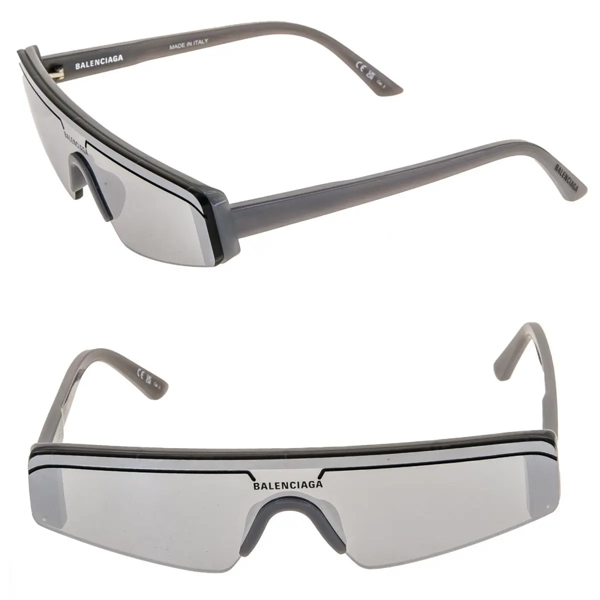 Balenciaga Ski 0003 Gray Mirror Slim Fashion Shield Unisex Sunglass BB0003S 011