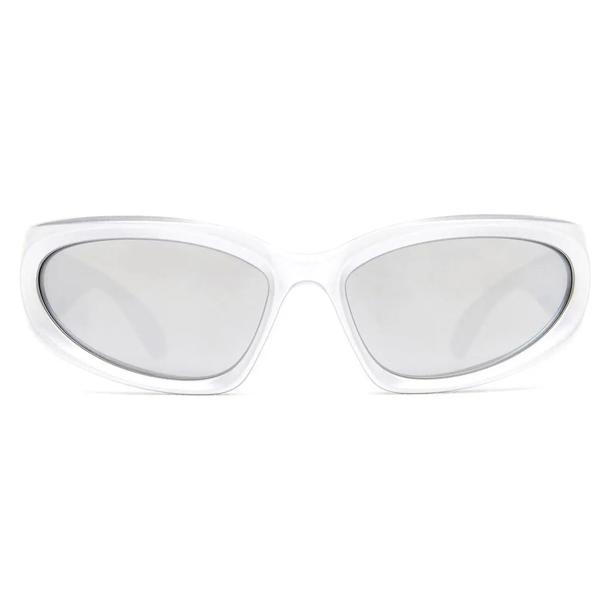 Balenciaga BB0157S Sunglasses Silver Silver Mirrored 65mm