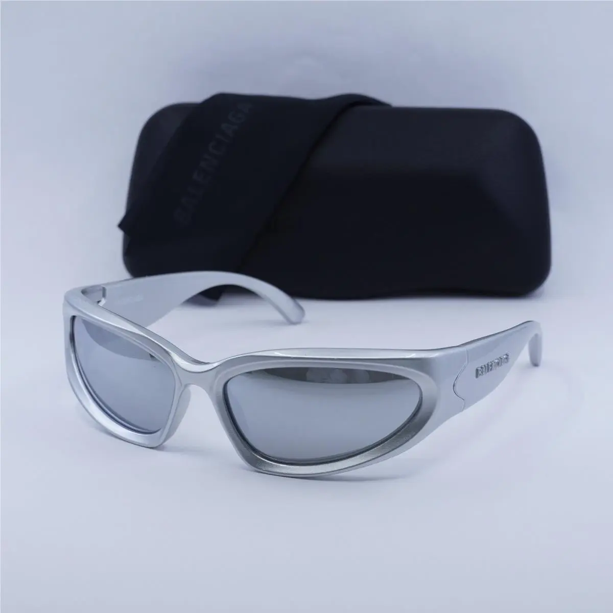 Balenciaga BB0157S 004 Silver/silver Mirror 65-17-125 Sunglasses