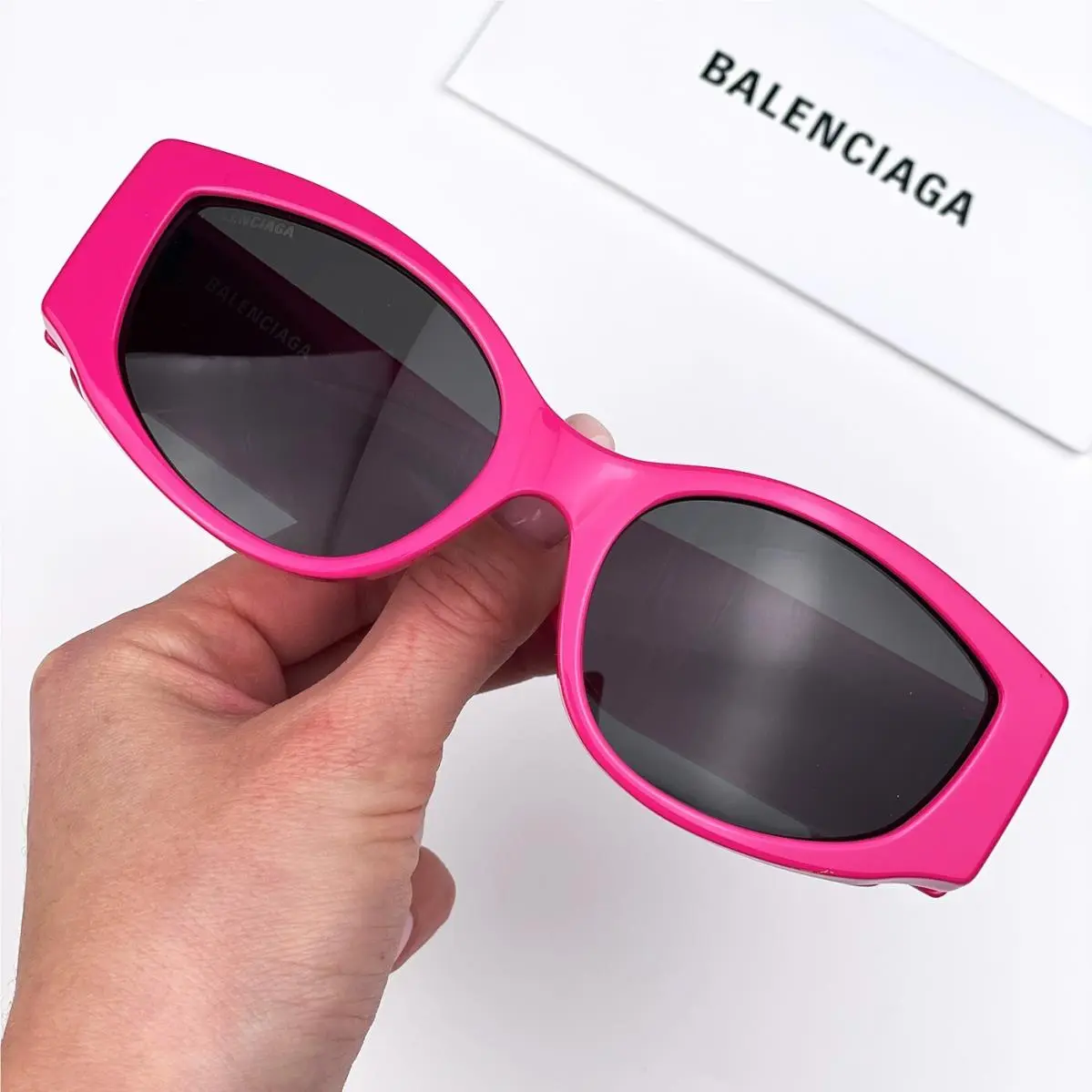 Women Sunglasses Pink Fuchsia Grey Oval BB0258S 004 by Balenciaga