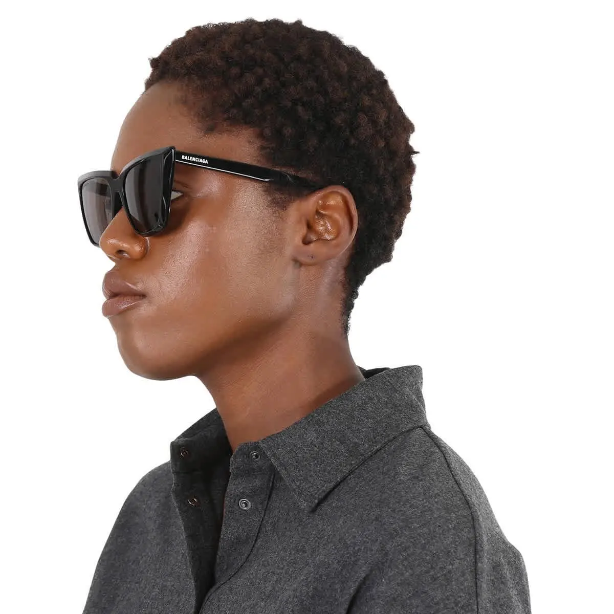 Balenciaga Grey Cat Eye Ladies Sunglasses BB0046S 001 55 BB0046S 001 55