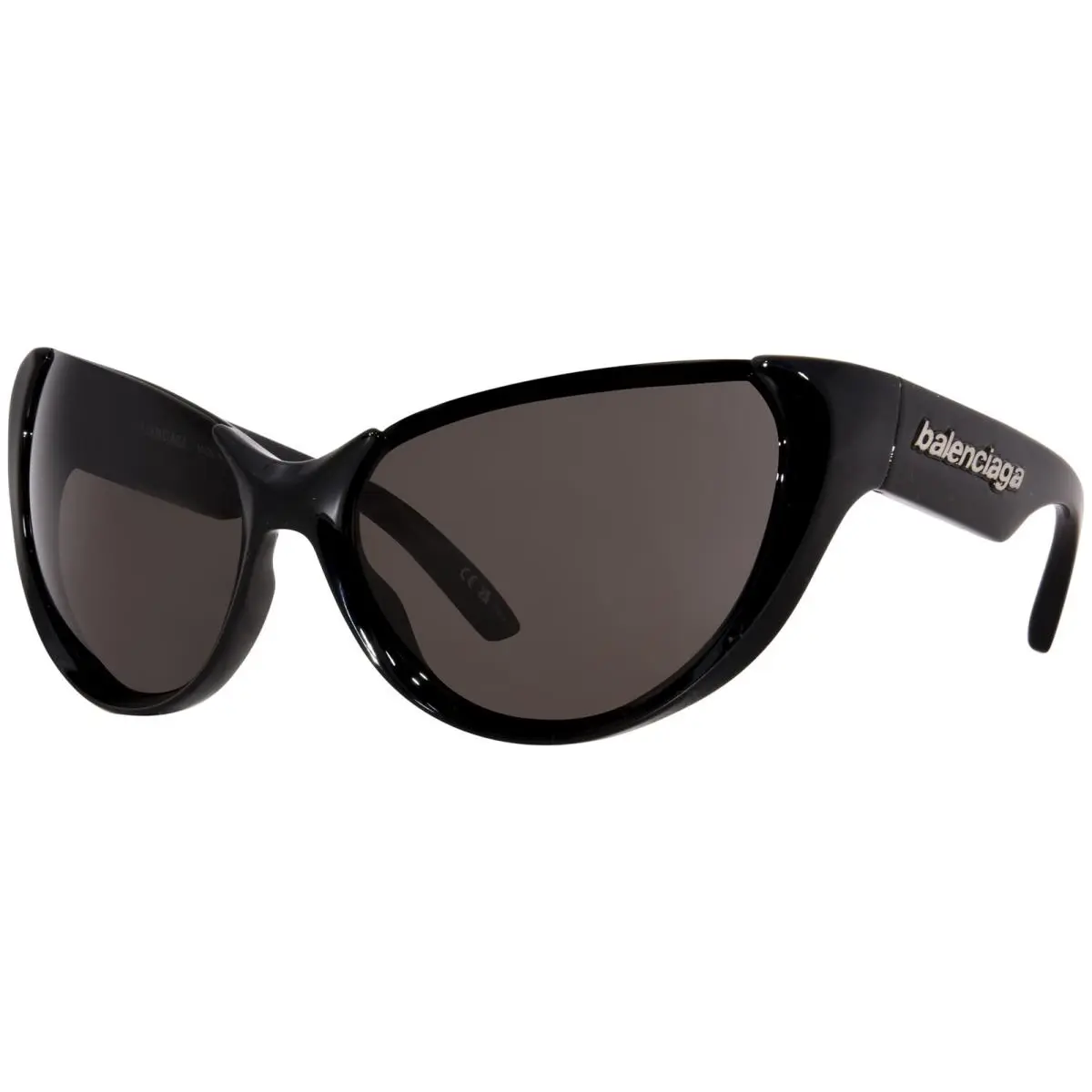 Balenciaga BB0201S 001 Sunglasses Women`s Black/grey Lenses Cat Eye Shape 65mm