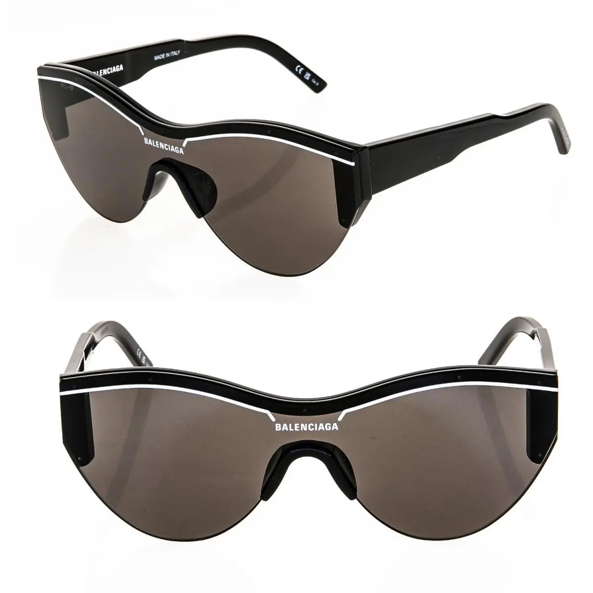 Balenciaga Ski 0004 Black Shield Mask Fashion Sunglasses BB0004S Unisex 001