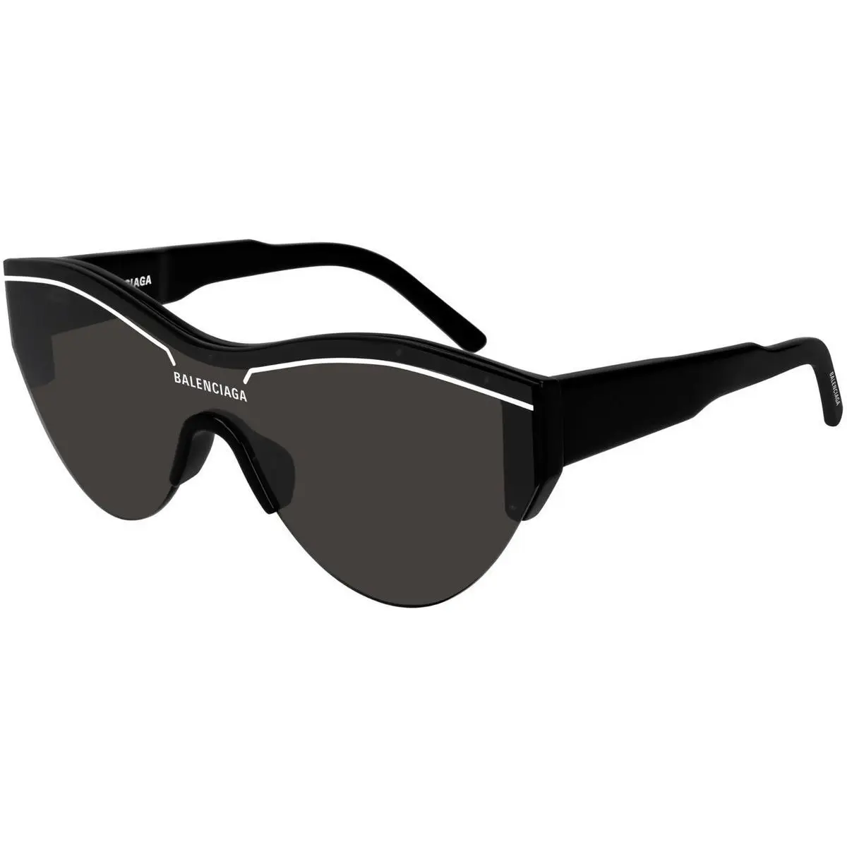 Unisex Black/grey Shield Sunglasses Lens - BB0004S 001 99 by Balenciaga