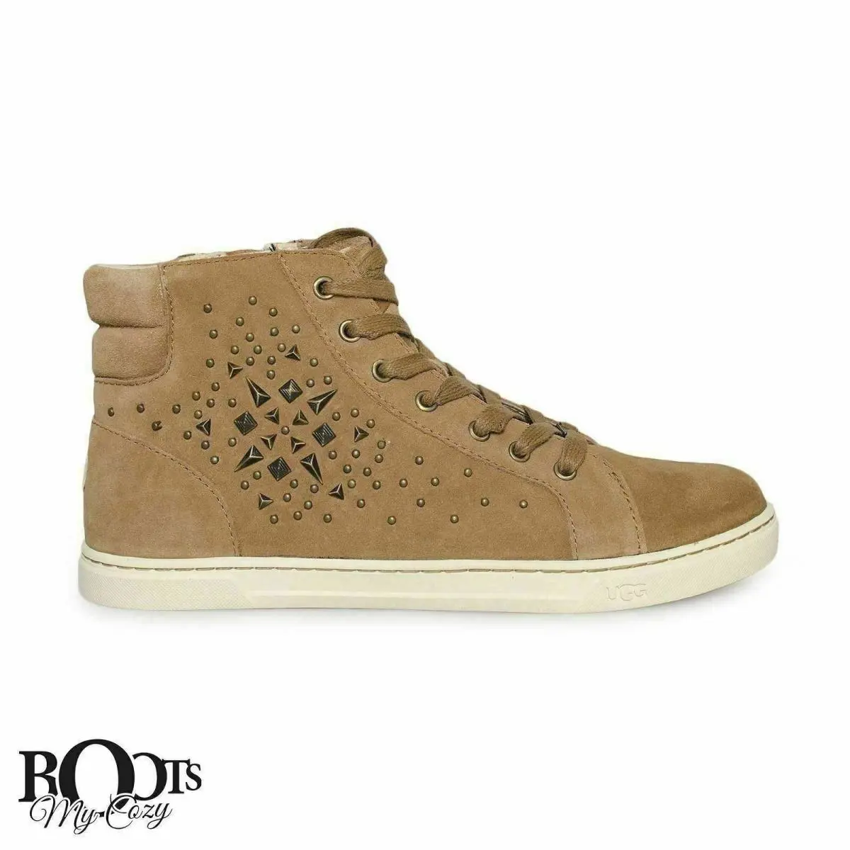 Ugg Gradie Deco Studs Chestnut Leather Lace UP Women`s Shoes Size US 9/UK 7.5 by UGG