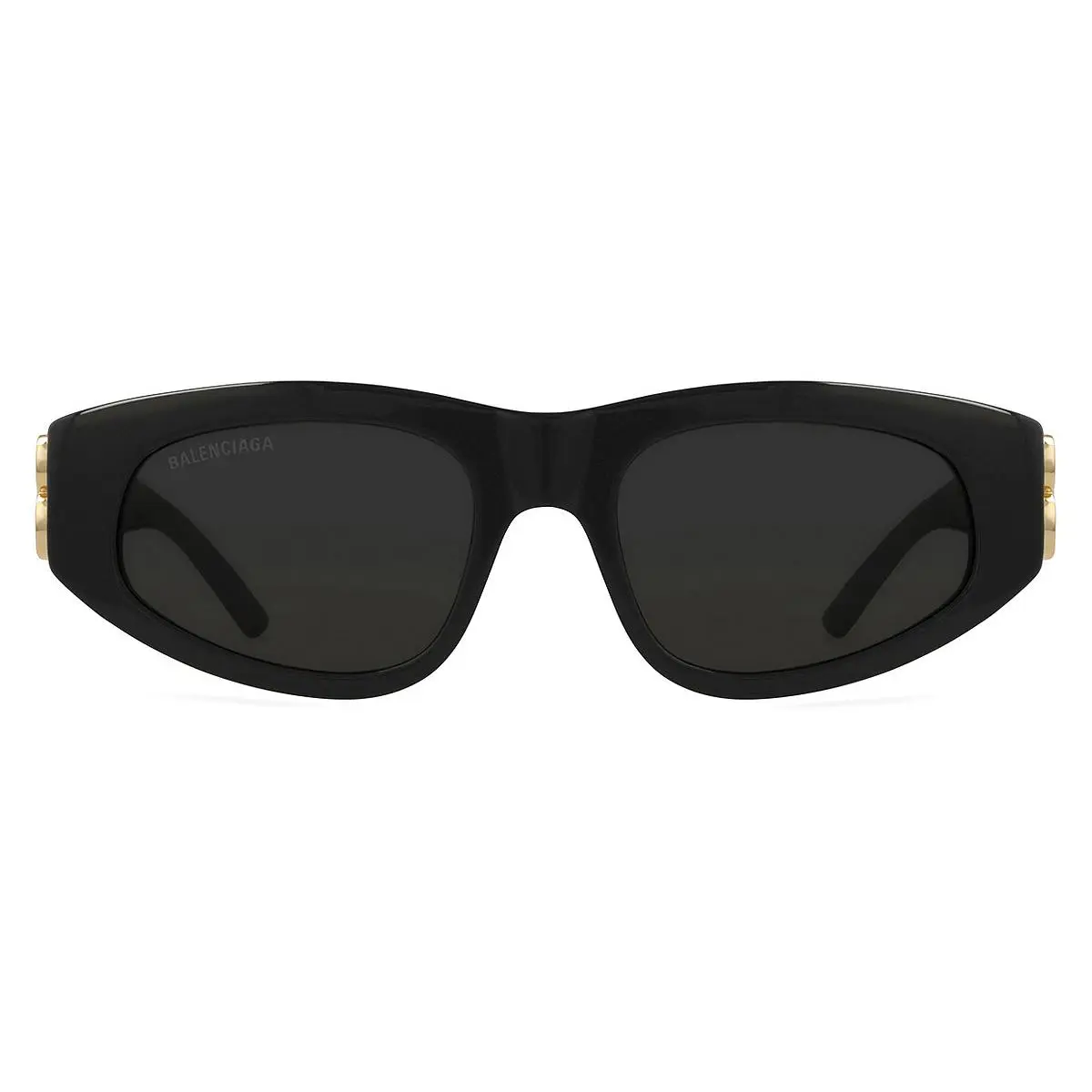 Balenciaga BB0095S Sunglasses Gold Black Gray Oval 53mm