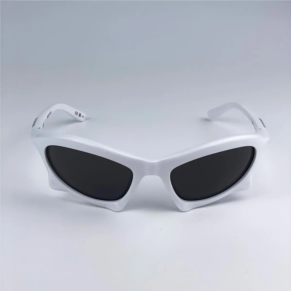 Men Sunglasses White Grey Bat Rectangle BB0229S 004 by Balenciaga