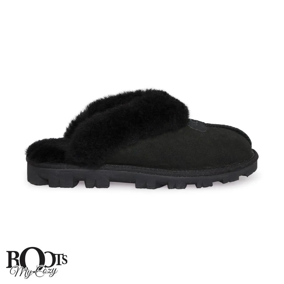 Ugg Coquette Black Women`s Suede Sheepskin Slippers Size US 10/UK 8.5/EU 41 - Black