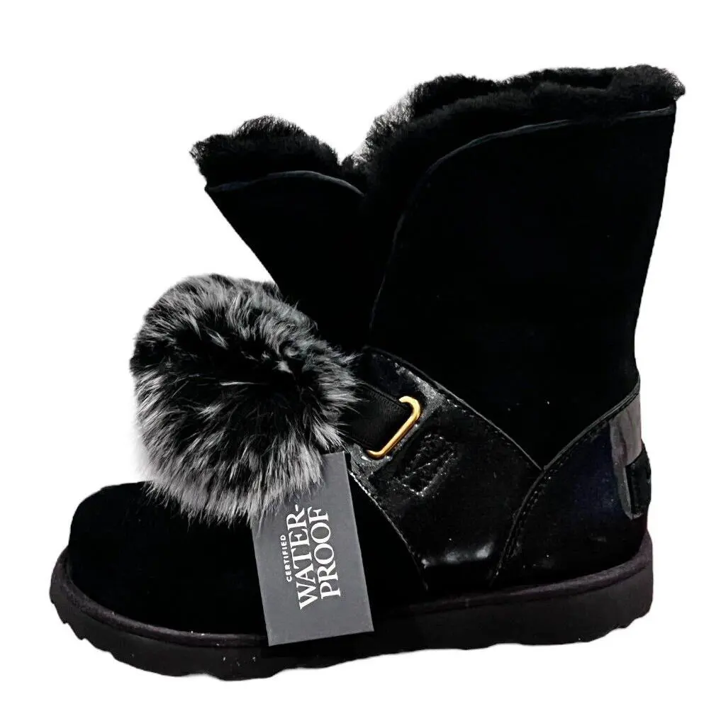 UGG shoes - UGG Australia Suede/Patent Leather Boots - Black (UPC: 190108960877) 1