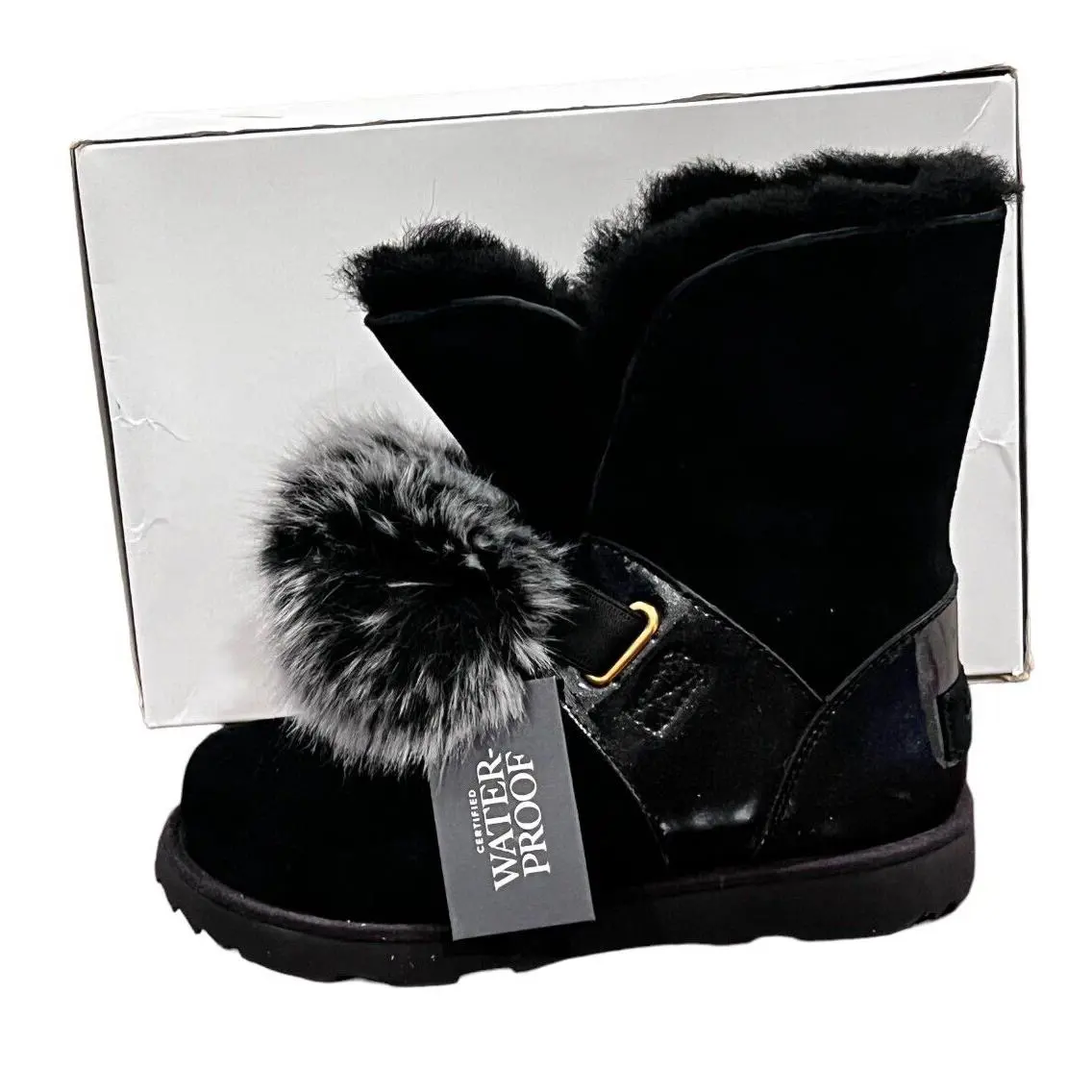 UGG shoes - UGG Australia Suede/Patent Leather Boots - Black (UPC: 190108960877) 4