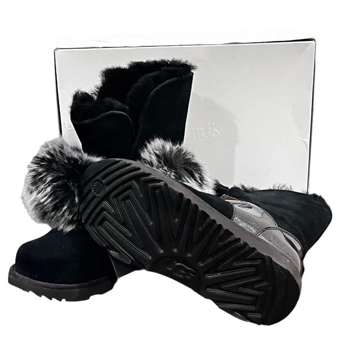 UGG shoes - UGG Australia Suede/Patent Leather Boots - Black (UPC: 190108960877) 5