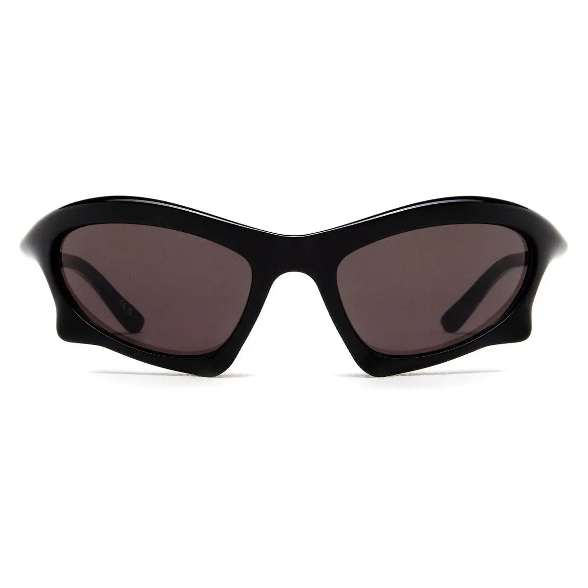 Balenciaga BB0229S Sunglasses Men Black Gray Wrap 59mm