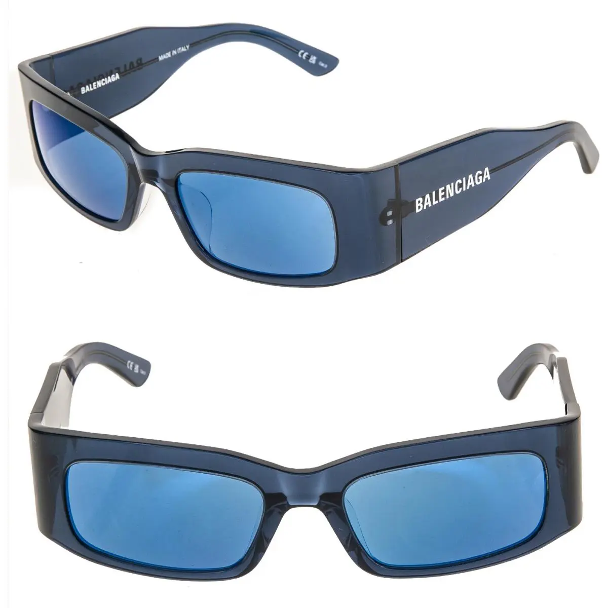 Balenciaga Panther 0328 Blue Mirrored Geometric Unisex Sunglass BB0328S 004