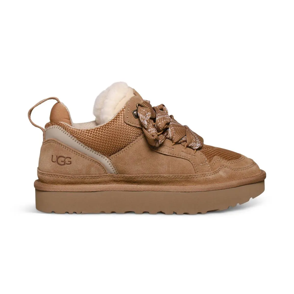 Ugg Lowmel Chestnut Suede Textile Sportty Shoes Women`s Sneakers Size US 7 by UGG