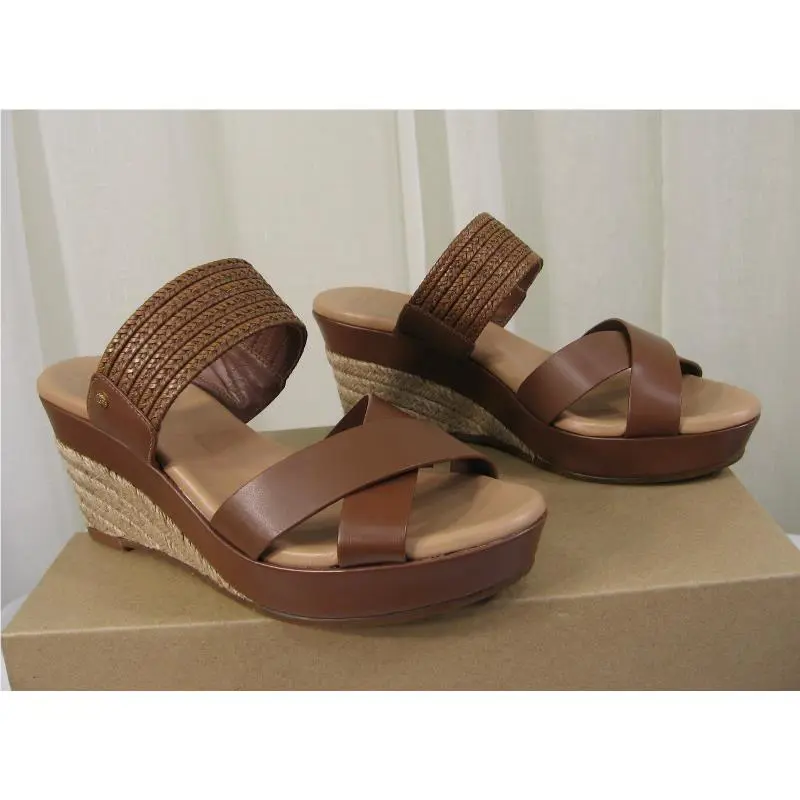 UGG shoes - Adriana Platform Wedge Strap Leather Sandal - 1015100 - Tamarind Leather (Brown), Manufacturer: Tamarind Brown (UPC: 190108349696) 3