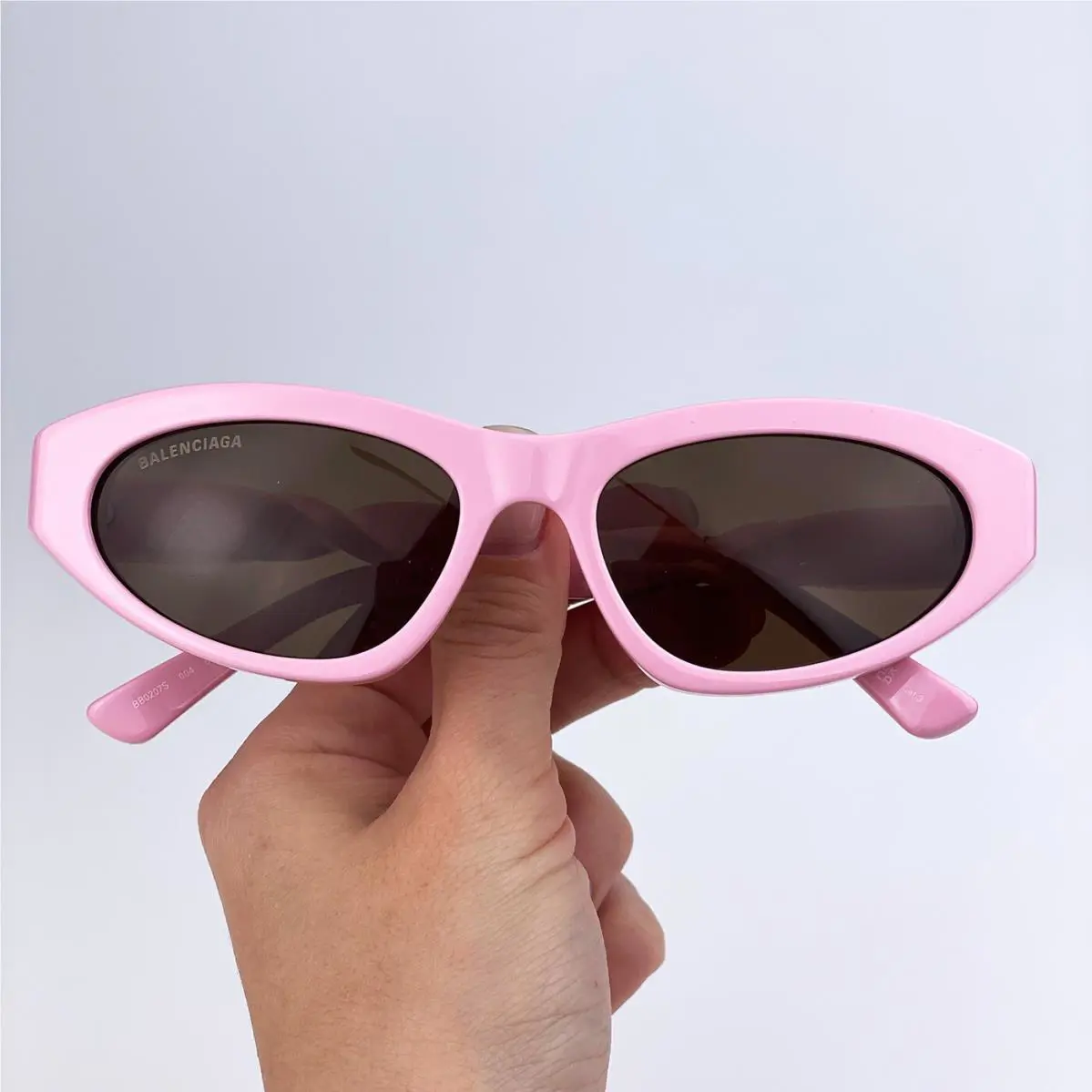 Balenciaga Women Sunglasses Pink Brown Cat Eye BB0207S 004