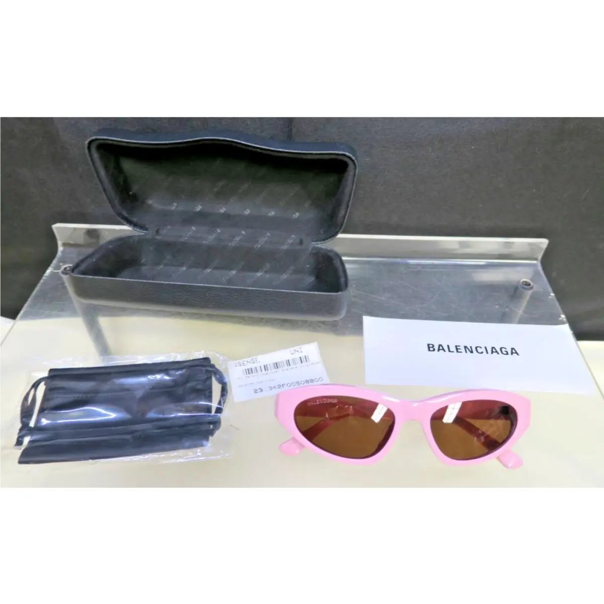 Women Acetate Sunglasses Pink Cat Eye BB0207S 004 W/case by Balenciaga