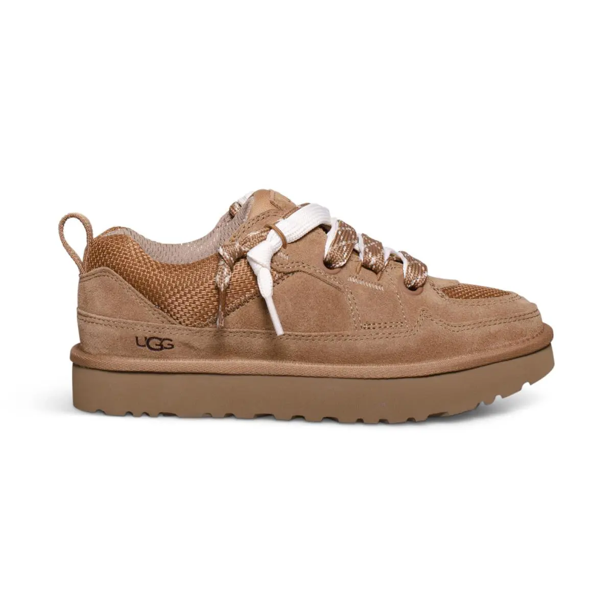 Ugg LO Lowmel Chestnut Suede Textile Sportty Shoes Women`s Sneakers Size US 9 - Chestnut