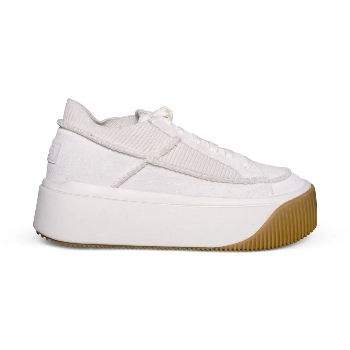 Ugg Ez-duzzit Lace White Suede Platform Shoes Women`s Sneakers Size US 9 by UGG