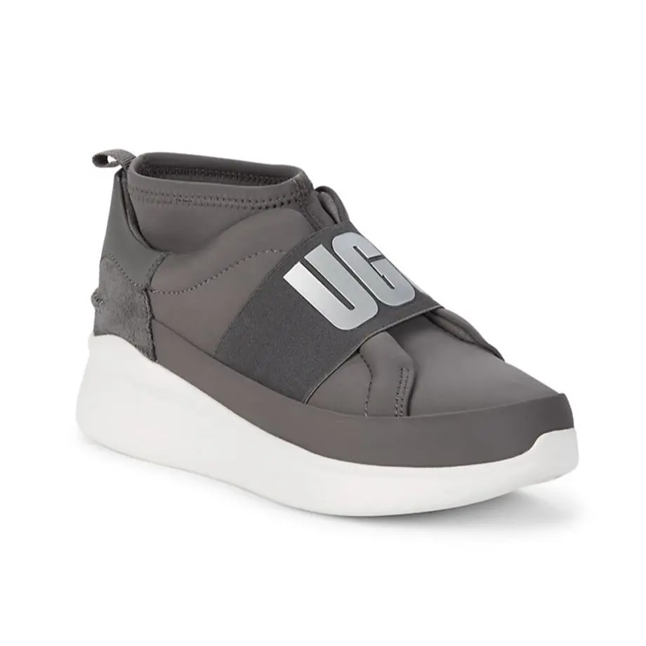 Womens Ugg Neutra Logo Panel Charcoal Athletic Fashion Sneakers Shoes 9.5