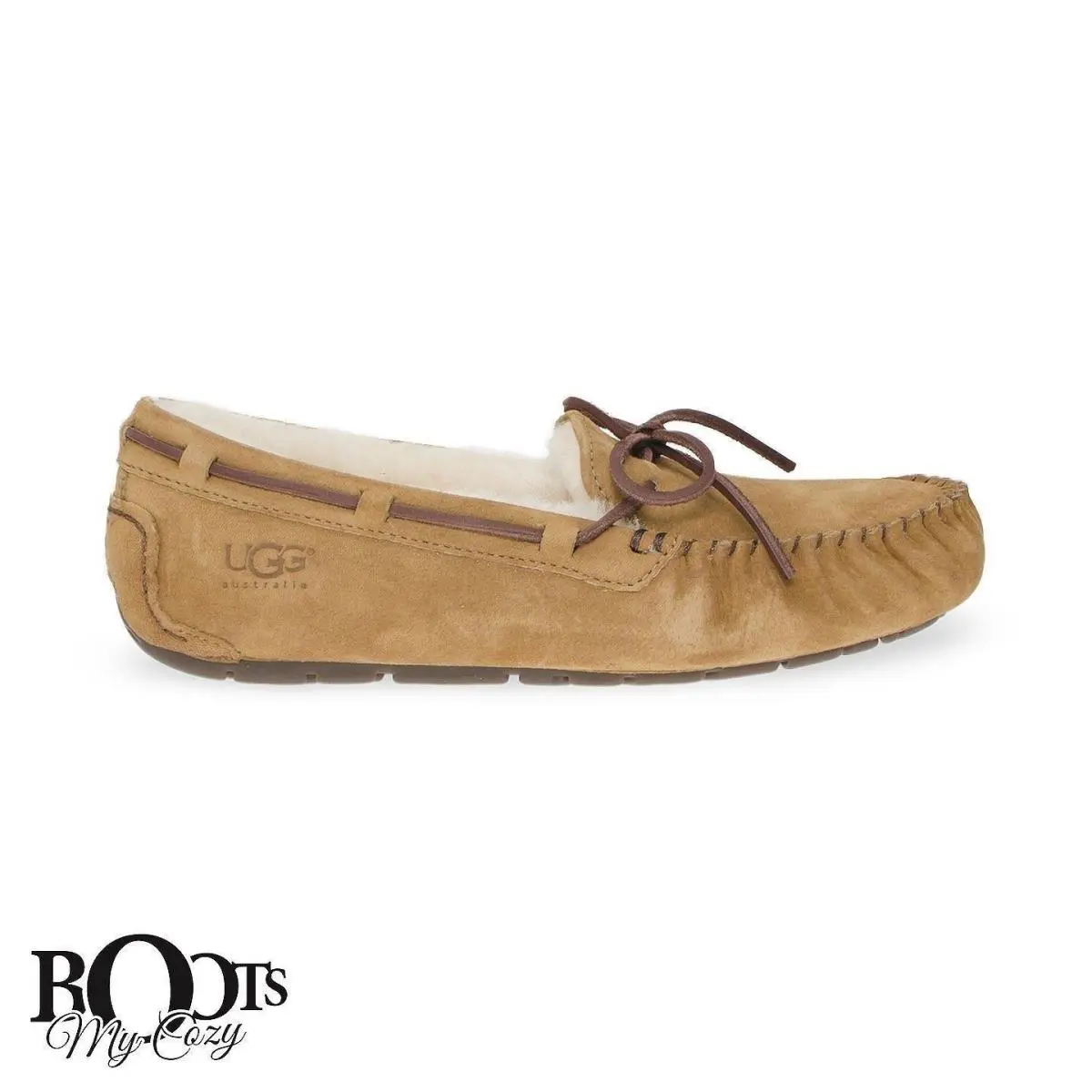 Ugg Dakota Chestnut Suede Sheepskin Moccasins Women`s Shoes Size US 8/UK 6