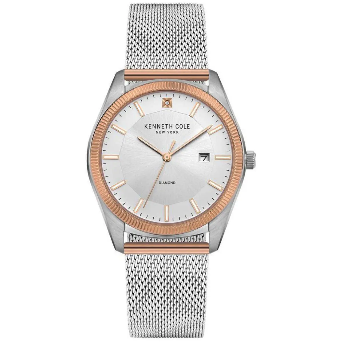 Kenneth New York Cole York KC51022021A Diamond Men`s Analog Watch Steel Bracelet