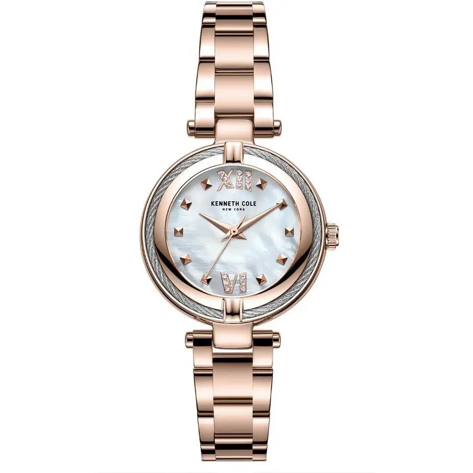 Classic Mother of Pearl Crystallized Steel Women`s Watch KC51052001 by Kenneth Cole