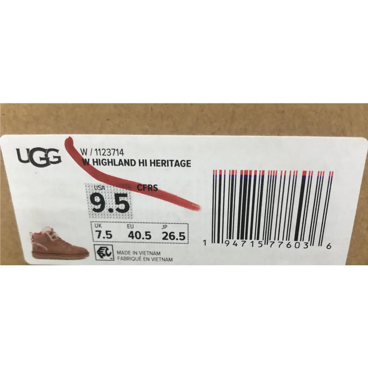 UGG shoes - UGG HIGHLAND HI HERITAGE - HIGHLAND HERITAGE - Chestnut / Fire Red Suede 4