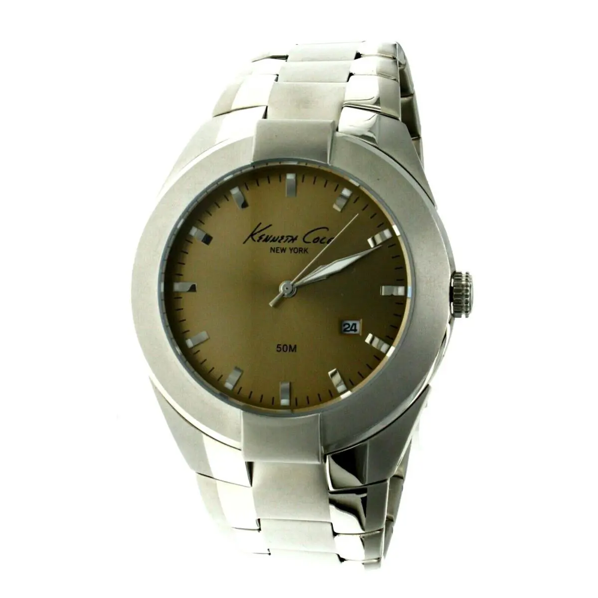 Men Kenneth Cole All S/steel Brown Dial Wrist Watch KC3393MK Water Resist