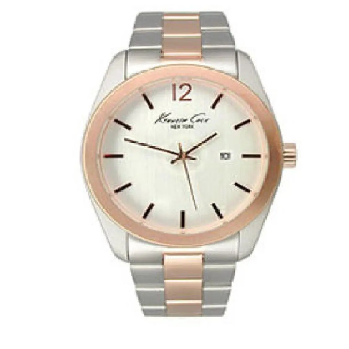 S/steel+ Rose Gold Tone Band+silver Dial+date Mens WATCH-KC9094 by Kenneth Cole