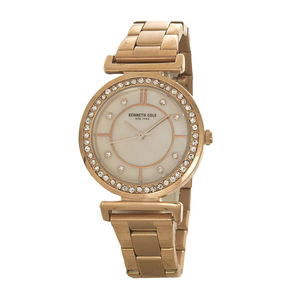 KC50322003 White Mop Dial Gold Stainless Steel Women`s Watch by Kenneth Cole