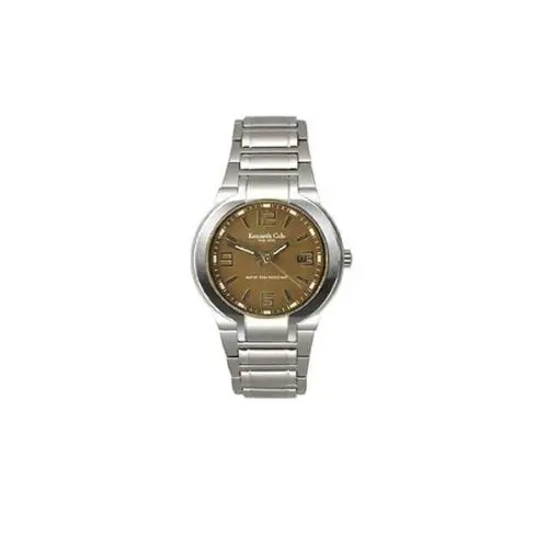 York Mens Steel Easy to Read Brown Dial Watch KC3557 by Kenneth Cole