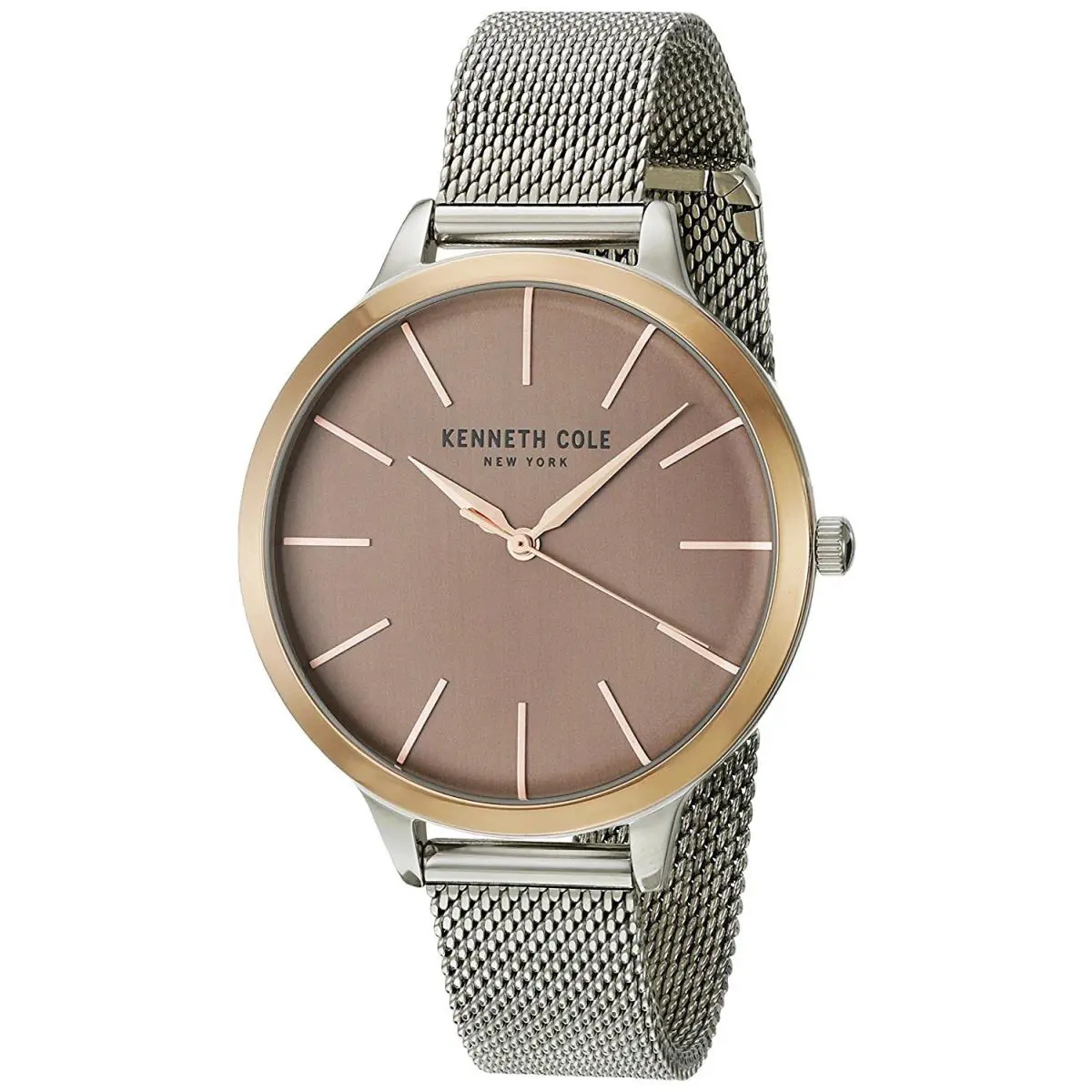 Women`s KC15056010 Mesh Round Stainless Rosegold Tone Watch by Kenneth Cole