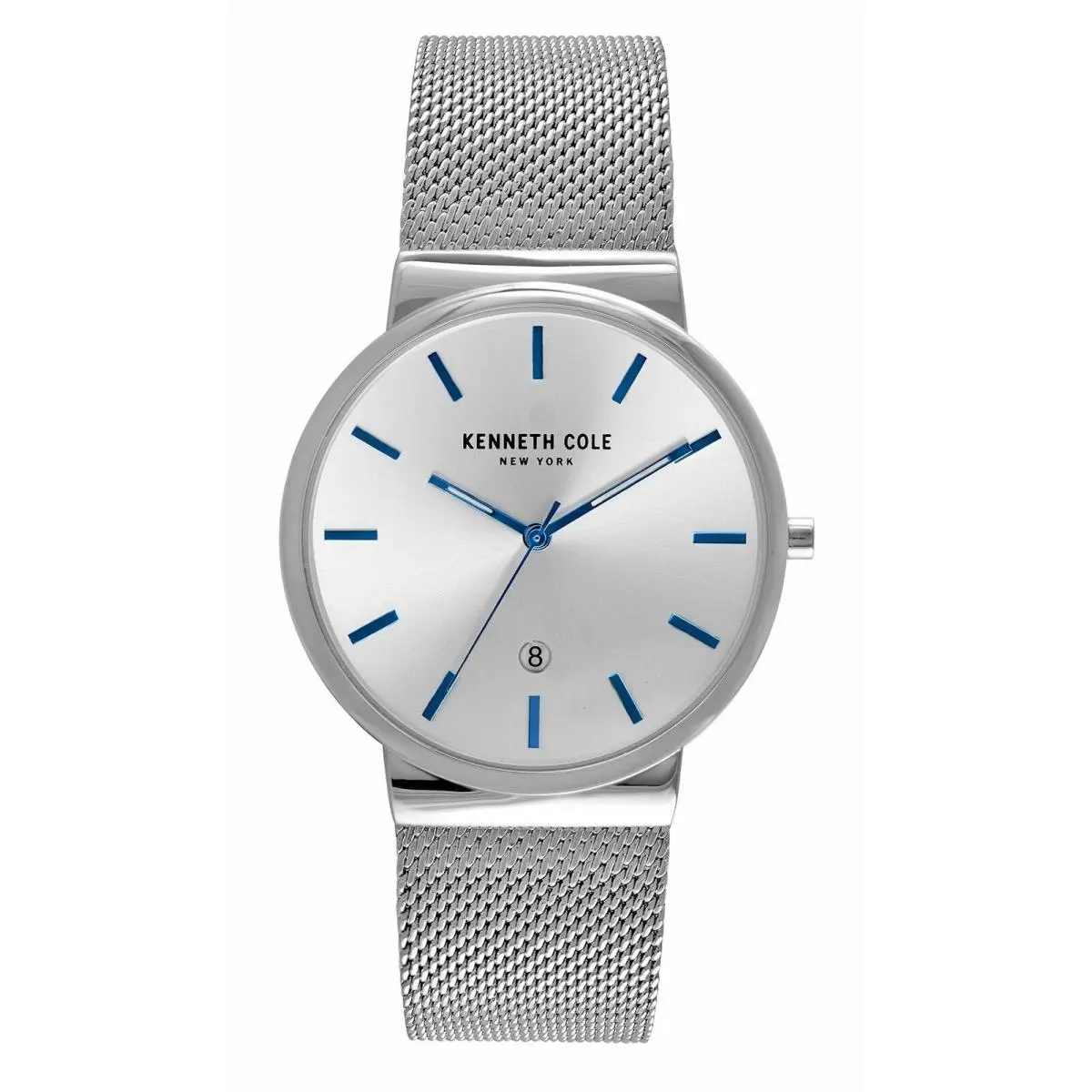 York Date 40mm Silver Dial Steel Mesh Men`s Watch KC50492002 by Kenneth Cole