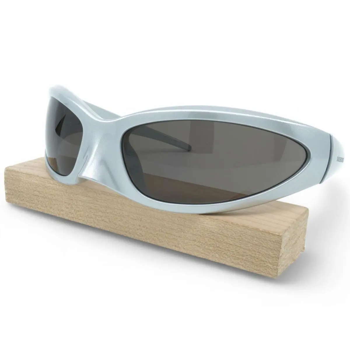 BB0251S-005 Unisex Balenciaga Geometric Sunglasses - Silver/silver