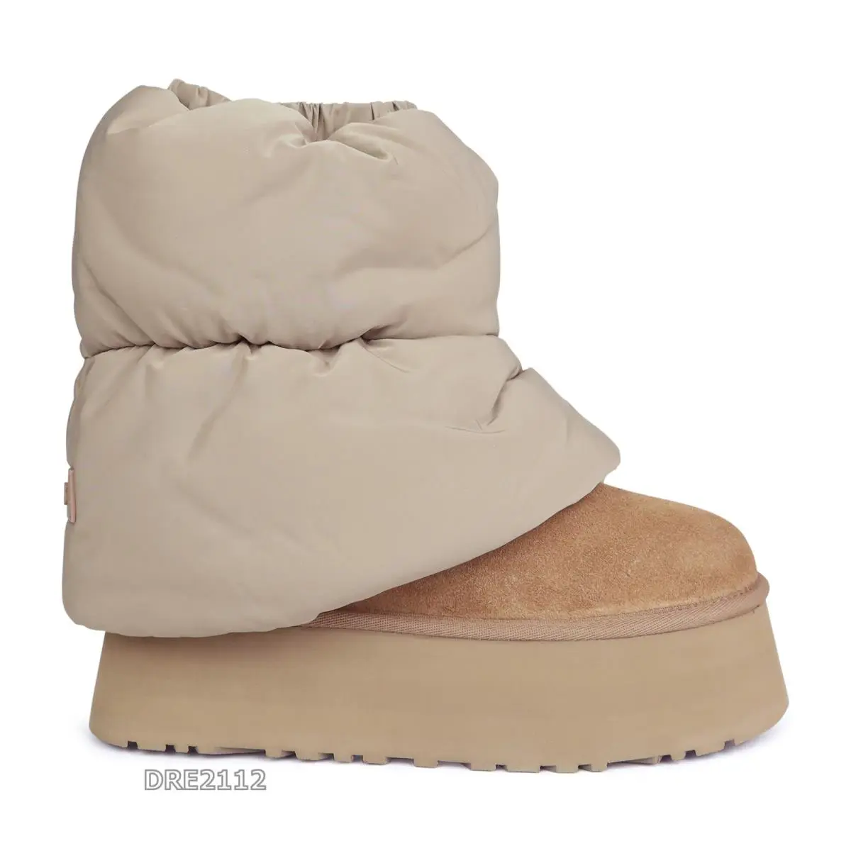 Ugg Classic Mini Dipper Puffer Platform Amphora Chestnut Fur Boots Size 7 - Chestnut