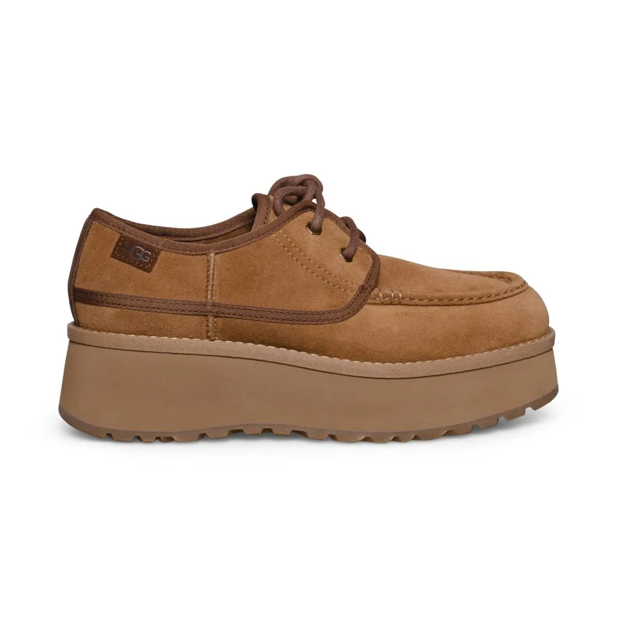 Ugg Cityfunc Chestnut Suede Waterproof Lace UP Women`s Shoes Size US 10 - Chestnut