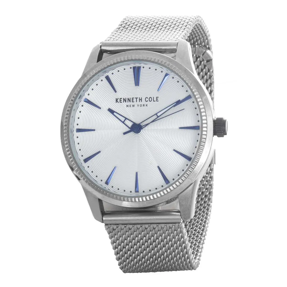 Kenneth Cole York Date Silver Dial Steel Mesh Men`s Watch KC50877001