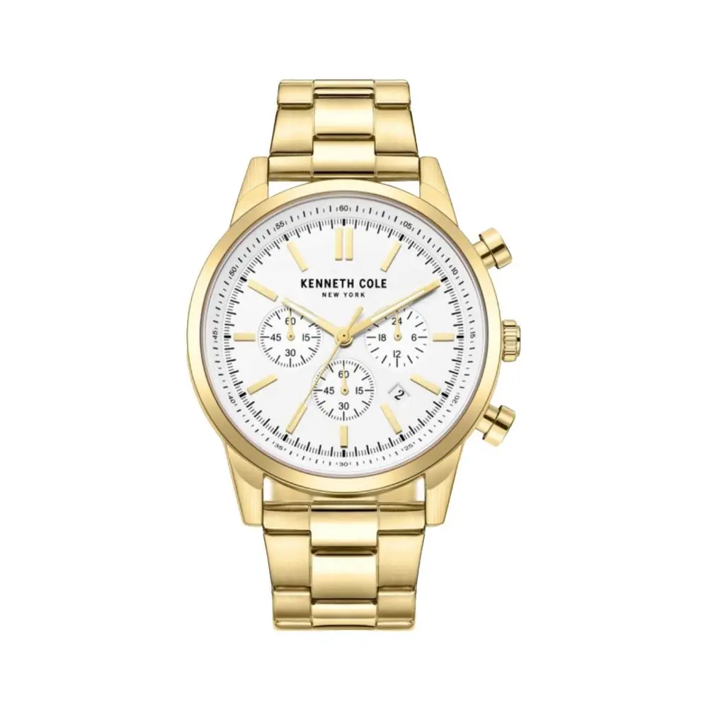 Kenneth Cole KCWGk2271104 Men`s Chronograph Stainless Steel Gold Tone Band
