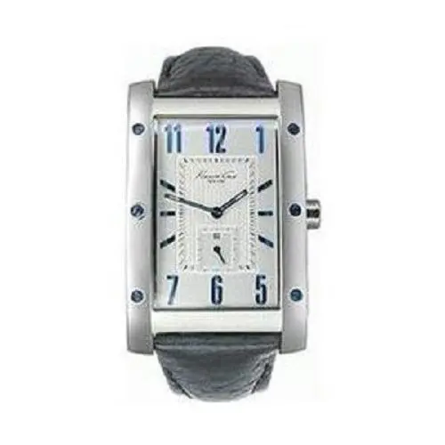 York KS1027 Swiss Black Leather Strap Men`s Watch - Great Gift by Kenneth Cole