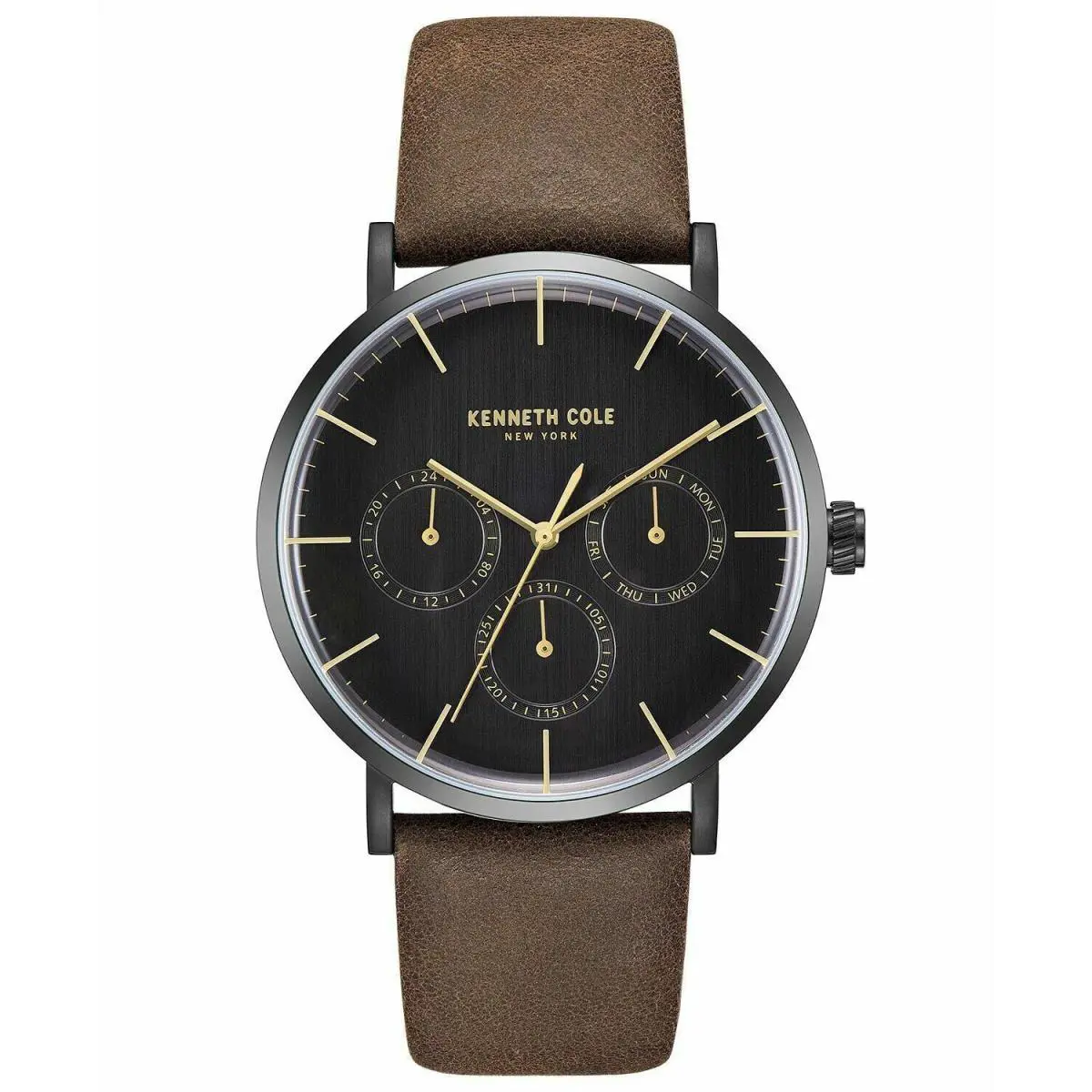 Men`s  Classic Day-date Multifunction Leather Strap Watch KC50207002 by Kenneth Cole
