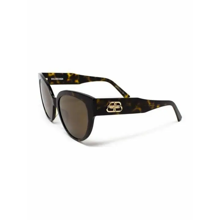 Sunglasses Women`s Havana/brown Lenses Cat Eye 55mm BB0050S 002 by Balenciaga