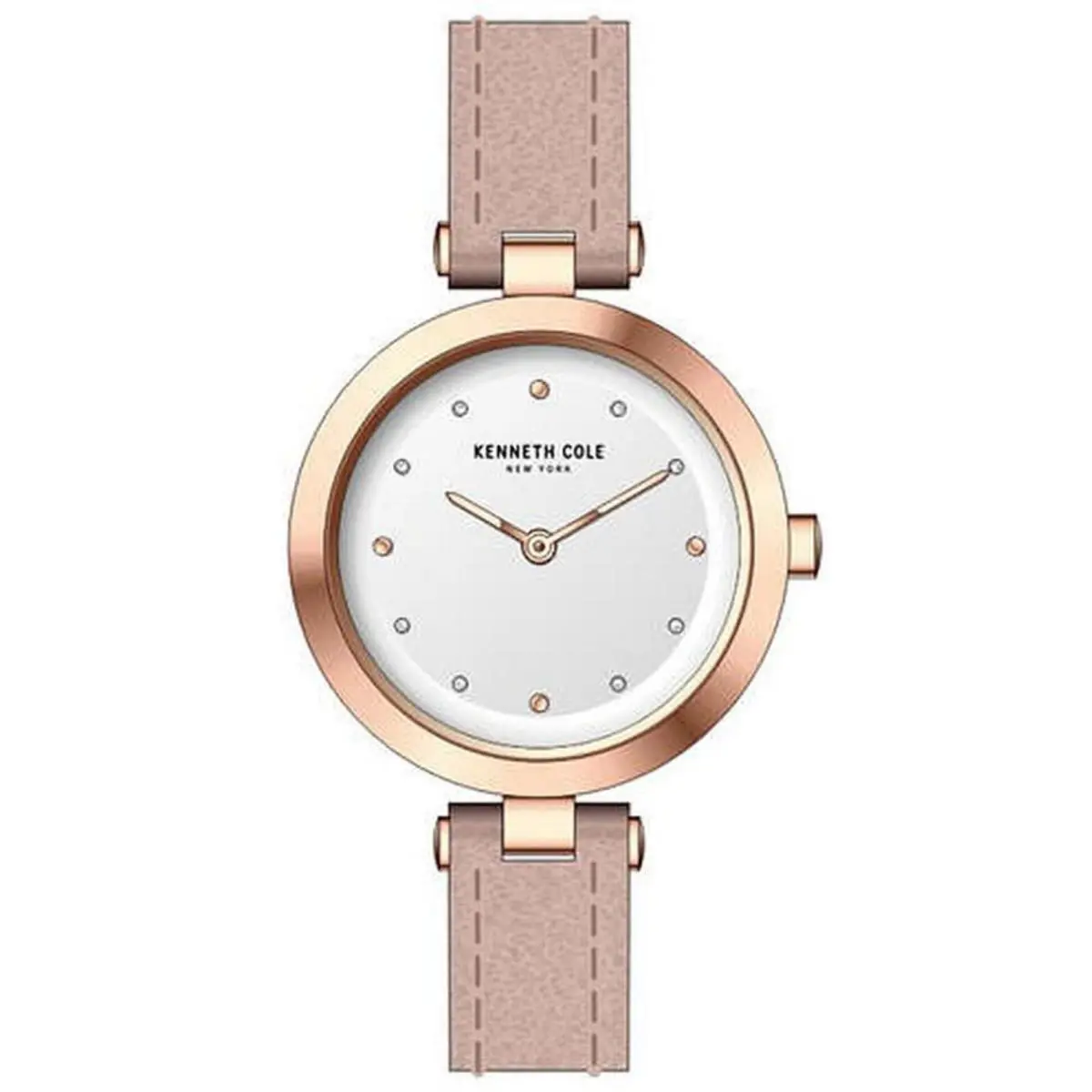 Kenneth Cole KC50515003 Women`s York Classic Pink Leather Band Watch