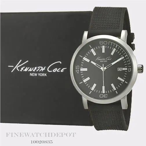 Kenneth Cole Black Silicone Strap Watch 10020835